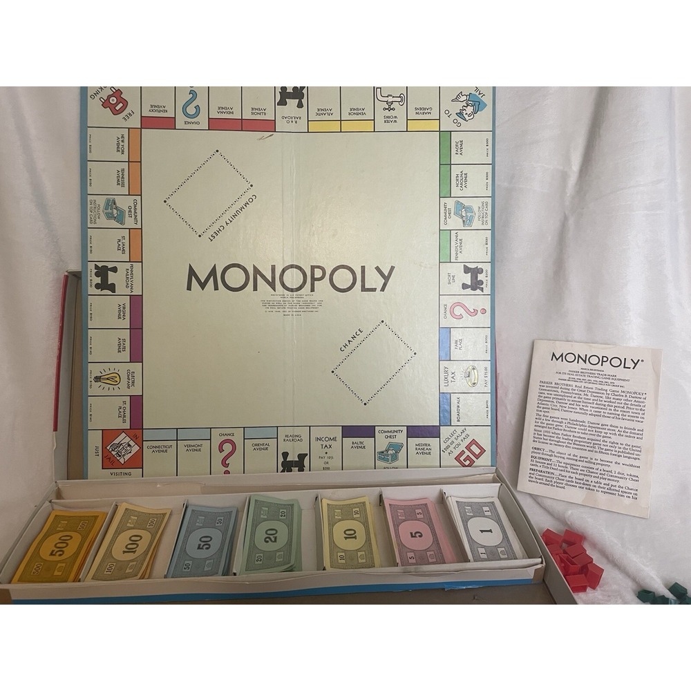 Vintage Monopoly Board Game 1973 Parker Brothers Original Classic Complete